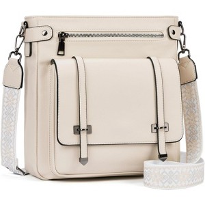 Women Multi Pocket Crossbody Purses Vegan Leather Shoulder Handbags Travel Purse Adjustable Strap - 1 of 4