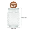 Unique Bargains 23.67oz Round Flower Pattern Decorative Glass Jar with Lid Clear 1 Pc - 3 of 4