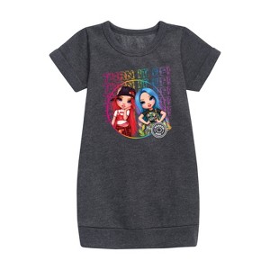 - Rainbow High - Turn It Up Graphic Short Sleeve Fleece Dress - 1 of 3