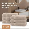 Taupe Bath Towels, 24x50 Inch, 6 Pack, Soft Absorbent for Bathroom, Hotel, Gym, Spa - 3 of 4