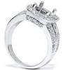 Pompeii3 3/4ct Cushion Halo Diamond Ring Setting 14K White Gold - 3 of 4