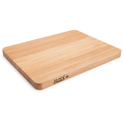John Boos Small Chop-N-Slice Maple Wood Cutting Board for Kitchen, Reversible Edge Grain Square Butcher Boos Block
