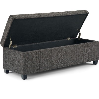 NicBex Faux Leather Storage Ottoman Bench,Upholstered Storage Ottoman with Stitching Design,Modern Storage Bench for Living Room,Bedroom