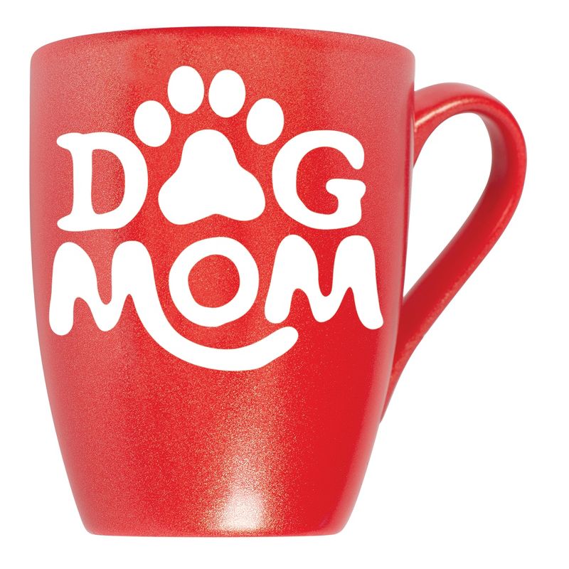 Elanze Designs Dog Mom Crimson Red 10 ounce New Bone China Coffee Cup Mug, 1 of 2