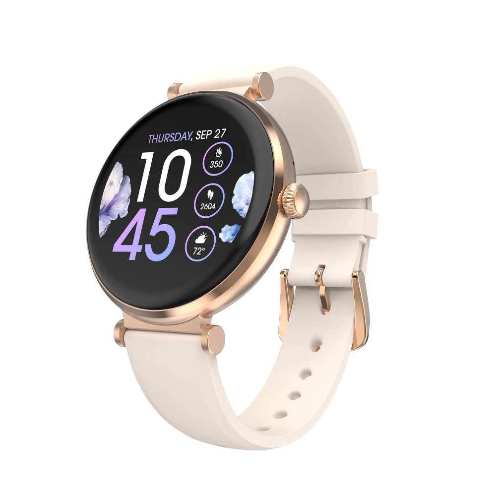 iTOUCH Bloom Smartwatch - Rose Gold Case and Beige Silicone Band