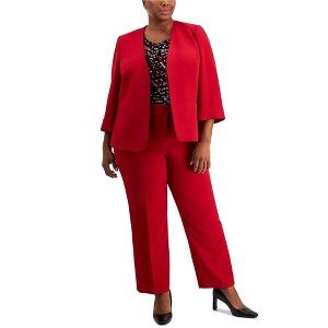 Kasper Womens Stretch Crepe Casual Trouser Pants, Red, 24W - 1 of 1