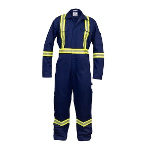 Safety High Visibility Hi Vis Work Coverall with Leg Zipper - Full Sleeve - 100%C - 7 oz - 1 of 4