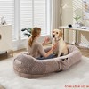 Human Dog Bed for Adult Large Gaint Shared Bed for People Pets, Washable Faux Fur Removable Nap Bed Bean Bag w/Handle Side Pocket - 2 of 4