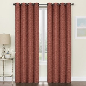 Kate Aurora Regency Collection Raised Jacquard Damask Grommet Top Curtains - 1 of 4