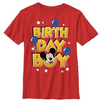 Boy's Disney Mickey Mouse Birthday Boy Balloons T-Shirt