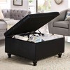 NicBex Modern 30" Storage Ottomans Linen Footstools with Button Tufted and Nailhead Trims for Bedroom and Living Room - 2 of 4