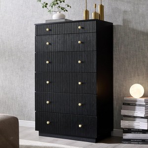 SinCiDo Fluted 7 Drawer Dresser for Bedroom, Modern 48" Tall Wood Chest of Drawers, Dresser Storage Organizer for Living Room, Hallway - 1 of 4