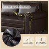 AENKYO 3-in-1 Convertible King Size Sleeper Sofa, 93.7" Chesterfield Pull Out Bed with Nailhead Trim & Rolled Arms, Faux Leather Couch for Apartment - 4 of 4