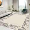 Modern Bordered Non Slip Living Room Rugs, Washable Ultra Thin Low Pile Bedroom Carpet, Indoor Contempory Floor Cover for Dining Room - 3 of 4