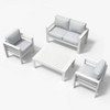 LayinSun Outdoor Aluminum Furniture Set, 4 Pieces Patio Sectional Conversation Chat Sofa Modern Seating Set with Coffee Table - 2 of 4