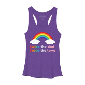 Adult Design By Humans Rainbow Twice The Dad & Love By Racerback Tank Top - 1 of 2