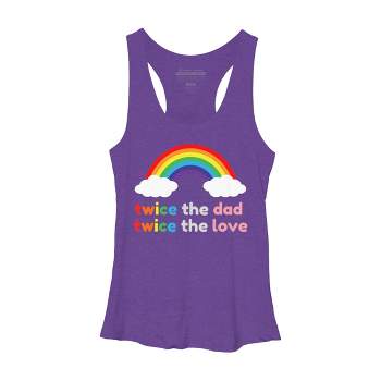 Adult Design By Humans Rainbow Twice The Dad & Love By Racerback Tank Top