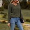 Coolmee Womens V Neck Long Sleeve Shirt Fall Fashion Tops Tunic Dressy Casual Sweater Clothes Cute Trendy Work Outfits - 4 of 4