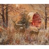 Manual Woodworks and Weavers Woven Cotton Winter Decor Throw with Full Moon and Snow Scene - 3 of 3