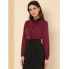 Allegra K Women's Vintage Button Down Contrast Peter Pan Collar Office Work Blouse - 2 of 4