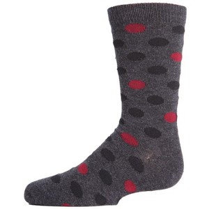 Memoi Boys' Spots and Dots Ribbed Cotton Crew Socks - 1 of 3