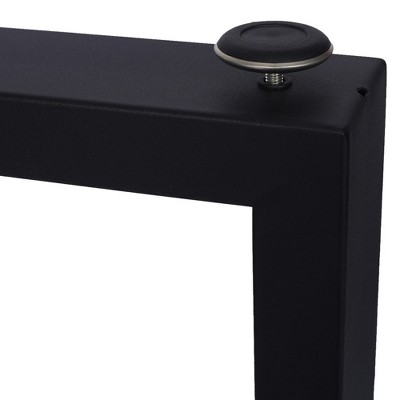 Set of 2 Black Heavy Duty Steel Square Table Legs