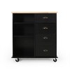 NicBex Modrn Kitchen Island Cart with Open Shelves & Drawers & Wheels,Mobile Storage Cabinet Sideboard for Kitchen,Dining Room - 4 of 4