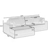 NicBex Couches for Living Room L shape Modular Sectional Sofa Left Sofa Seat Corduroy Upholstered Compressed Sofa Couch Unfold Into a Bed - 4 of 4
