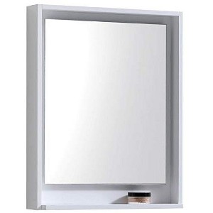 Kube Bath Bosco 24Inch Framed Mirror With Shelve - Gloss White Finish - 1 of 2