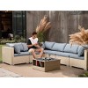 7 Piece Wicker Garden Furniture Set,Outdoor Patio Conversation Sets,Rattan Patio Sectional Sofa Set with Cushions and Storage Table-Coolbibila - 2 of 4