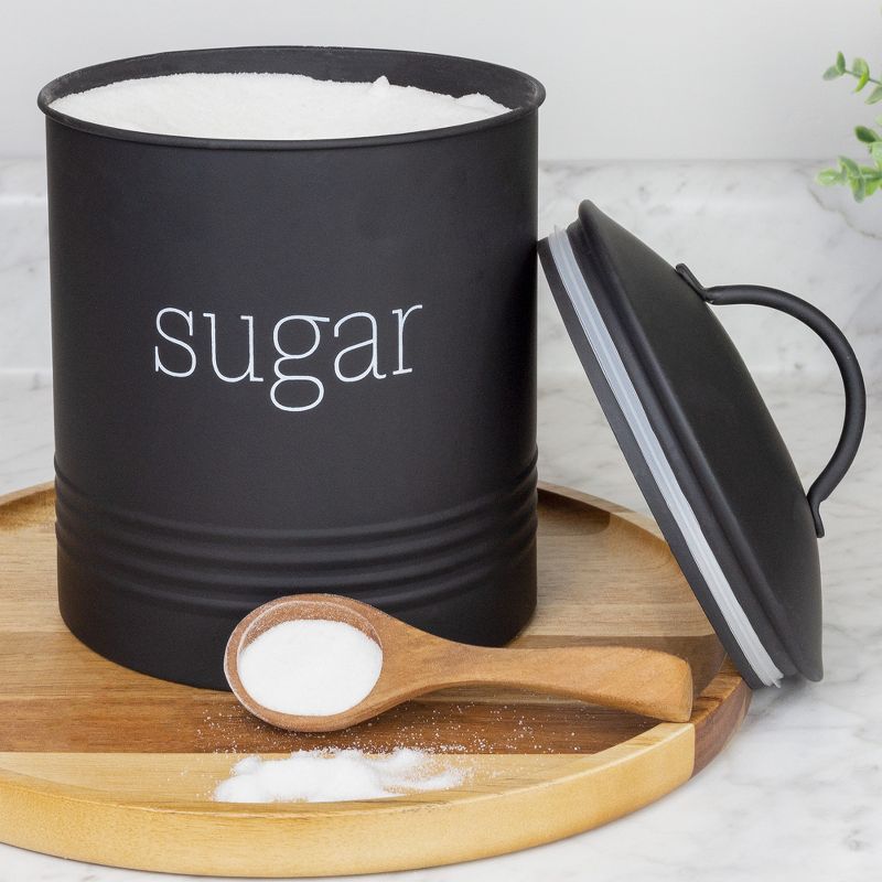 AuldHome Design Enamelware Sugar Canister; Rustic Farmhouse Style Kitchen Storage, 2 of 9