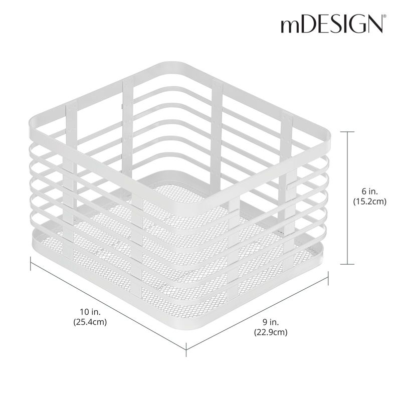 mDesign Small Metal Wire Organizer Basket for Kitchen, 4 of 9