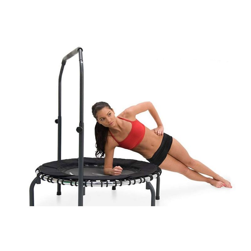 JumpSport 220 In Home Cardio Fitness Rebounder - Mini Trampoline with Handle Bar Accessory, Premium Bungees and Workout DVD, 4 of 7