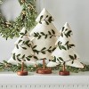 tag 19-inch Large White Felt Christmas Winter Tree Balsam Leaf Gold Berry Garland Tabletop Mantel Shelf Decorations - 2 of 2