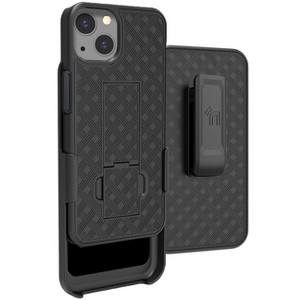 Nakedcellphone Case with Stand and Belt Clip Holster for iPhone 13 - Black - 1 of 4