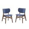 Royal Hampton 23 Inch Side Dining Chair Set of 2, Walnut Brown, Soft Blue Fabric - 2 of 4