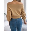 Clearlove Women's Off Shoulder Sweater Long Sleeve Knit Crop Top - 4 of 4