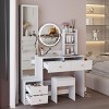 Vanity Table Set Modern with Power Station and LED Mirror for Bedroom Makeup Area 43.3"W - 3irtyhousy - 3 of 4