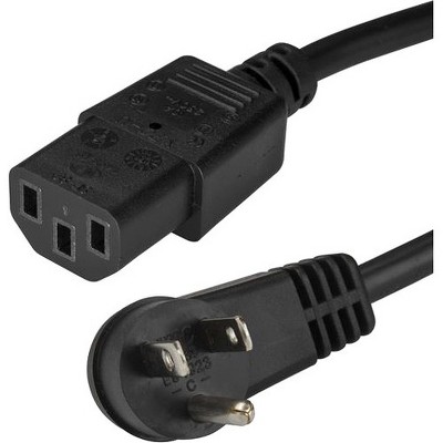 StarTech.com 10 ft Power Cord - Right-Angle NEMA 5-15P to C13 - Computer Power Cord - C13 Power Cord - Right Angle Power Cord