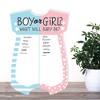 Big Dot of Happiness Baby Gender Reveal - Baby Bodysuit Guest Book Sign - Team Boy or Girl Party Guestbook Alternative - Signature Mat - 3 of 4