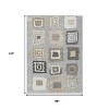 Gray Charcoal And Beige Geometric Washable Indoor Outdoor Area Rug - 3 of 4