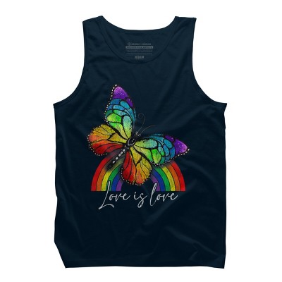 Adult Design By Humans Love is Love Butterfly Rainbow Pride By SummerFunnyTank Top