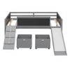 CAVINAS Twin Size Loft Bed with Storage Boxes & Blackboard & Slide,Wooden Bed Frame for Kids Room,Bedroom - 2 of 4