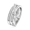 Ross-Simons 0.33 ct. t.w. Round and Baguette Diamond Crisscross Highway Ring in Sterling Silver - 3 of 4