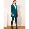 INSPIRE CHIC Women's Mid-thigh Collarless Single Breasted Outwear Winter Overcoat - 3 of 4