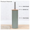 Evideco French Home Goods Metal Toilet Brush and Holder Set With Bamboo Lid - 3 of 4
