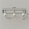 Evideco French Home Goods Wall Mounted Coat and Hat 3 Hooks BIG BALLS Rail-Rack White - 3 of 4