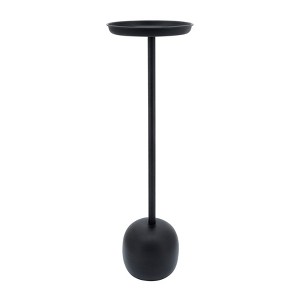 Sagebrook Home Metal 25"H Drink Table in Black Finish with Round Top Design for Stylish and Functional Living Space Ambiance and Function - 1 of 4