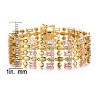 Guili 14K Yellow Gold Plated Pink Morganite & Cubic Zirconia Wide Geometric Mesh Link Bracelet - Sparkling Jewelry for Special or Everyday Wear - 2 of 3