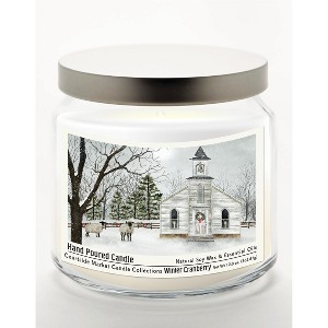 Courtside Market Christmas Chapel Winter Cranberry 12.8oz Soy Wax Candle Glass Jar with Brushed Silver Metal Lid - 1 of 3